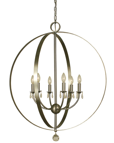 Framburg Constellation 6 - Light Brushed Nickel Foyer Chandelier 4376 BN