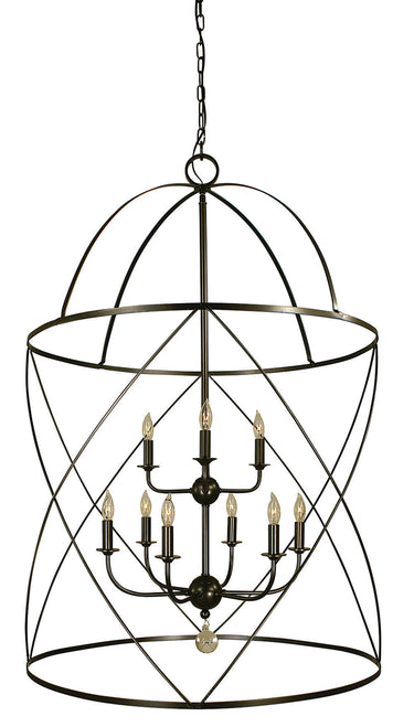 Framburg Nantucket 6 - Light Mahogany Bronze Foyer Chandelier 4419 MB