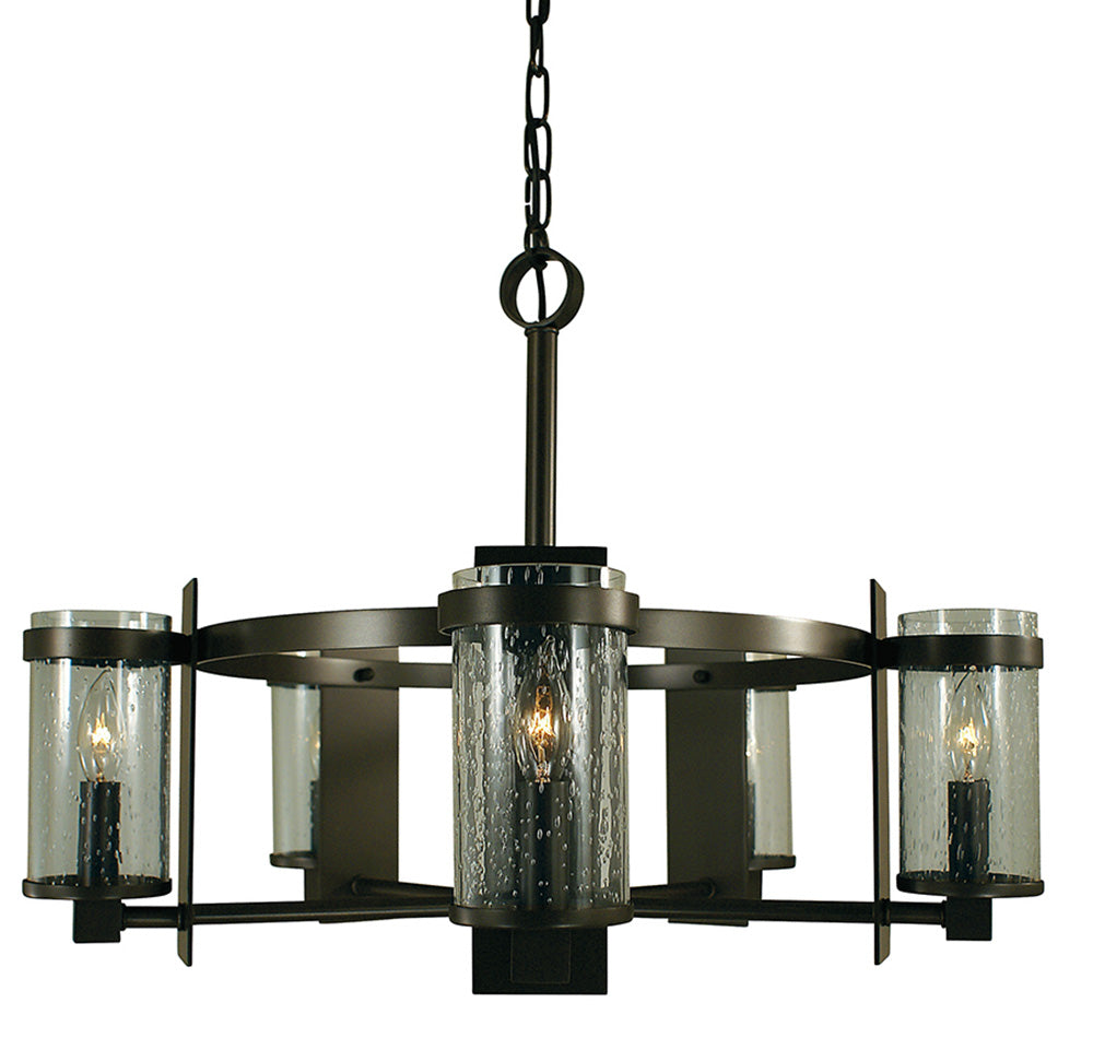 Framburg 5-Light Mahogany Bronze Clear Glass Hammersmith Chandelier