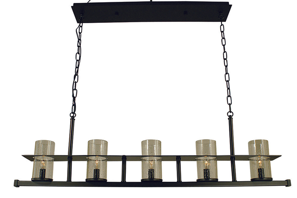 Framburg 5-Light Mahogany Bronze Clear Glass Hammersmith Island