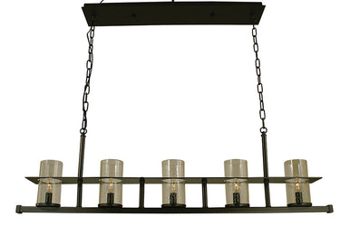 Framburg Hammersmith 5 - Light Mahogany Bronze with Clear Glass Island Chandelier 4438 MB/C