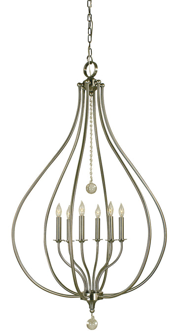 Framburg Dewdrop 6 - Light Brushed Nickel Pendant Light 4446 BN