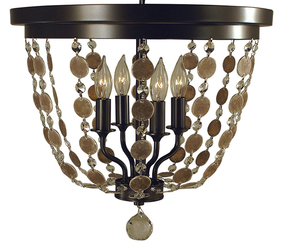 Framburg 4-Light Mahogany Brass Naomi Flush Mount
