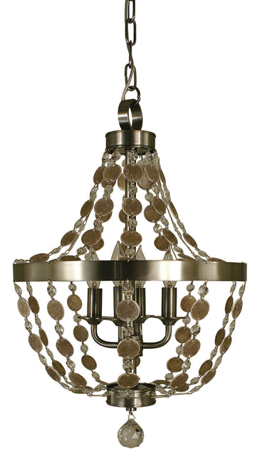 Framburg Naomi 4 - Light Brushed Nickel Mini Chandelier 4484 BN