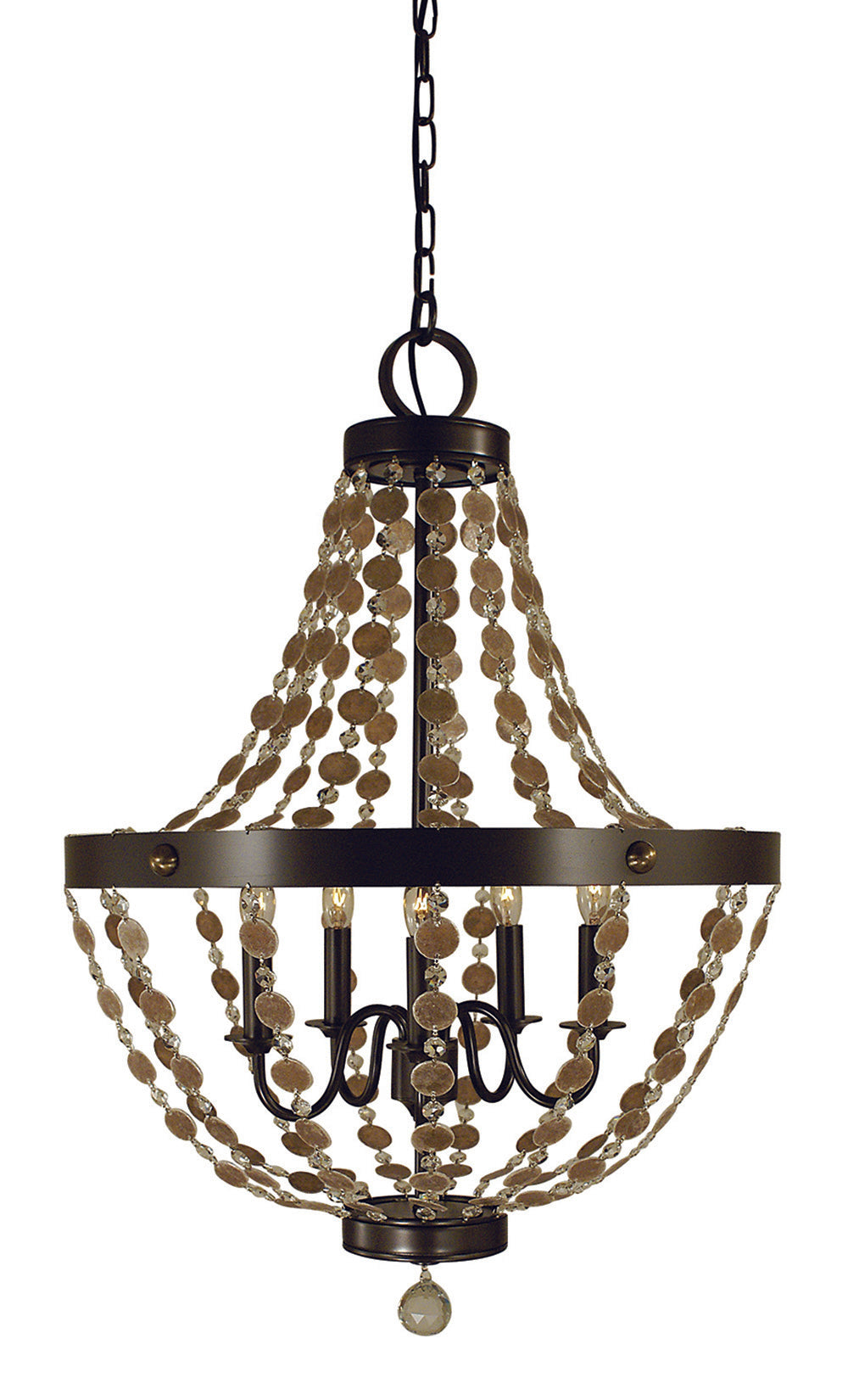 Framburg 5-Light Mahogany Bronze Naomi Chandelier