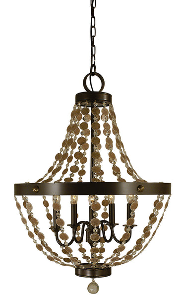 Framburg Naomi 5 - Light Mahogany Bronze Dining Chandelier 4485 MB