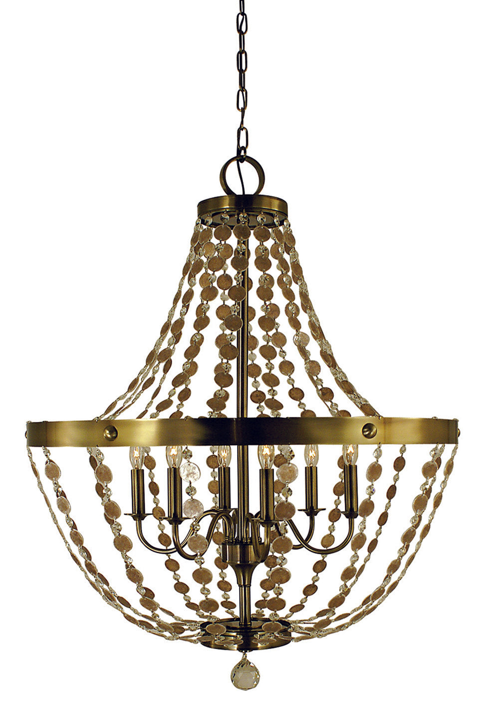 Framburg 6-Light Antique Brass Naomi Chandelier