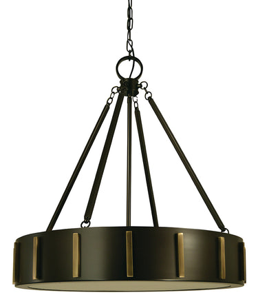 Framburg Pantheon 4 - Light Mahogany Bronze with Antique Brass Pendant Light 4594 MB/AB