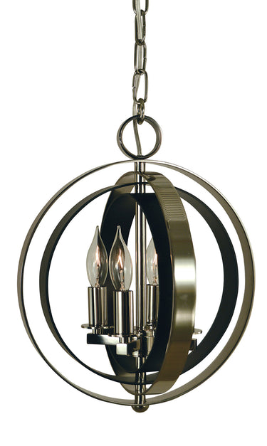 Framburg Constell 4 - Light Polished Nickel with Matte Black Mini Chandelier 4650 PN/MBLACK