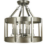 Framburg Pantheon 4 - Light Satin Pewter with Polished Nickel Flush Mount 4662 SP/PN