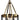 Framburg Pantheon 4 - Light Antique Brass with Matte Black Mini Chandelier 4664 AB/MBLACK