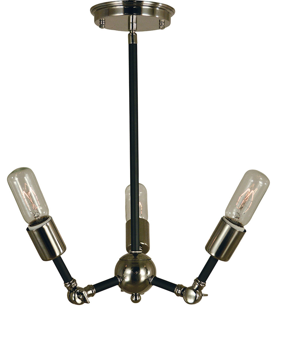 Framburg 3-Light Polished Nickel Matte Black Felix Chandelier