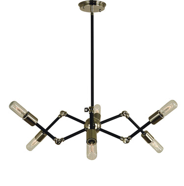 Framburg Felix 6 - Light Polished Nickel with Matte Black Dining Chandelier 4686 PN/MBLACK