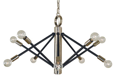 Framburg Felix 10 - Light Polished Nickel with Matte Black Accents Chandelier 4687 PN/MBLACK