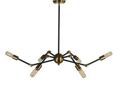 Framburg Felix 6 - Light Antique Brass with Matte Black Dining Chandelier 4688 AB/MBLACK