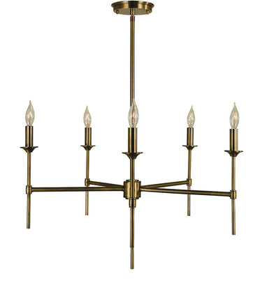 Framburg Chandler 5 - Light Antique Brass Dining Chandelier 4695 AB