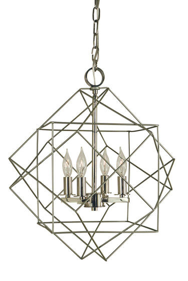 Framburg Etoile 4 - Light Satin Pewter with Polished Nickel Mini Chandelier 4704 SP/PN