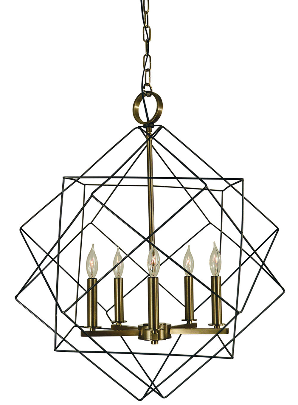 Framburg 5-Light Mahogany Bronze Antique Brass Etoile Chandelier