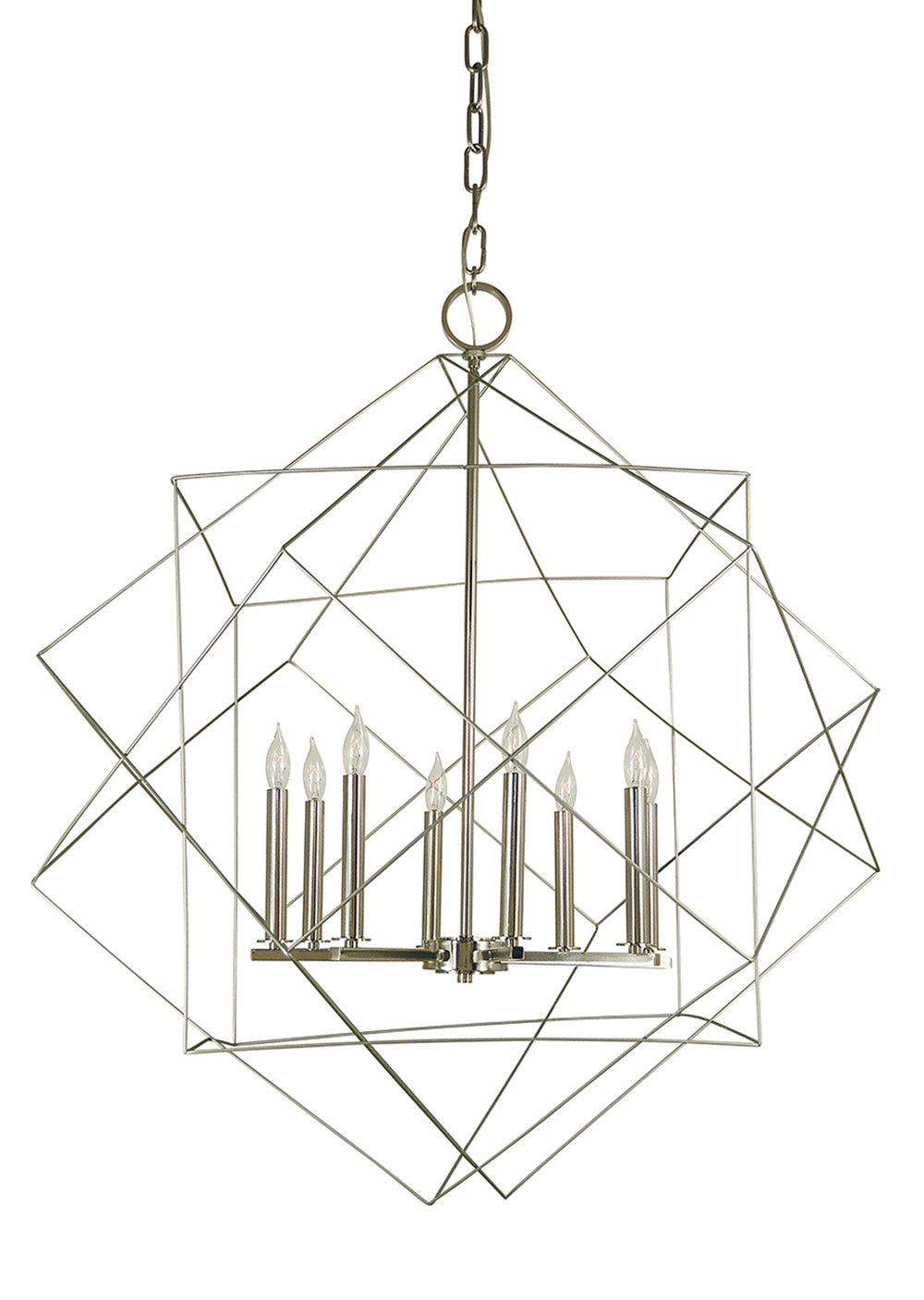 Framburg 8-Light Satin Pewter Polished Nickel Etoile Chandelier