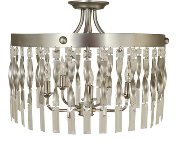 Framburg Adele 5 - Light Satin Pewter with Polished Nickel Flush Mount 4713 SP/PN