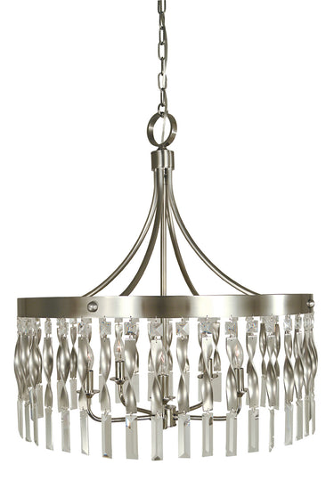 Framburg Adele 5 - Light Satin Pewter with Polished Nickel Dining Chandelier 4715 SP/PN