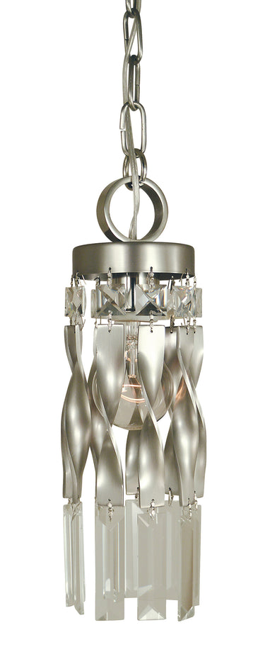 Framburg Adele 1 - Light Satin Pewter with Polished Nickel Pendant Light 4718 SP/PN