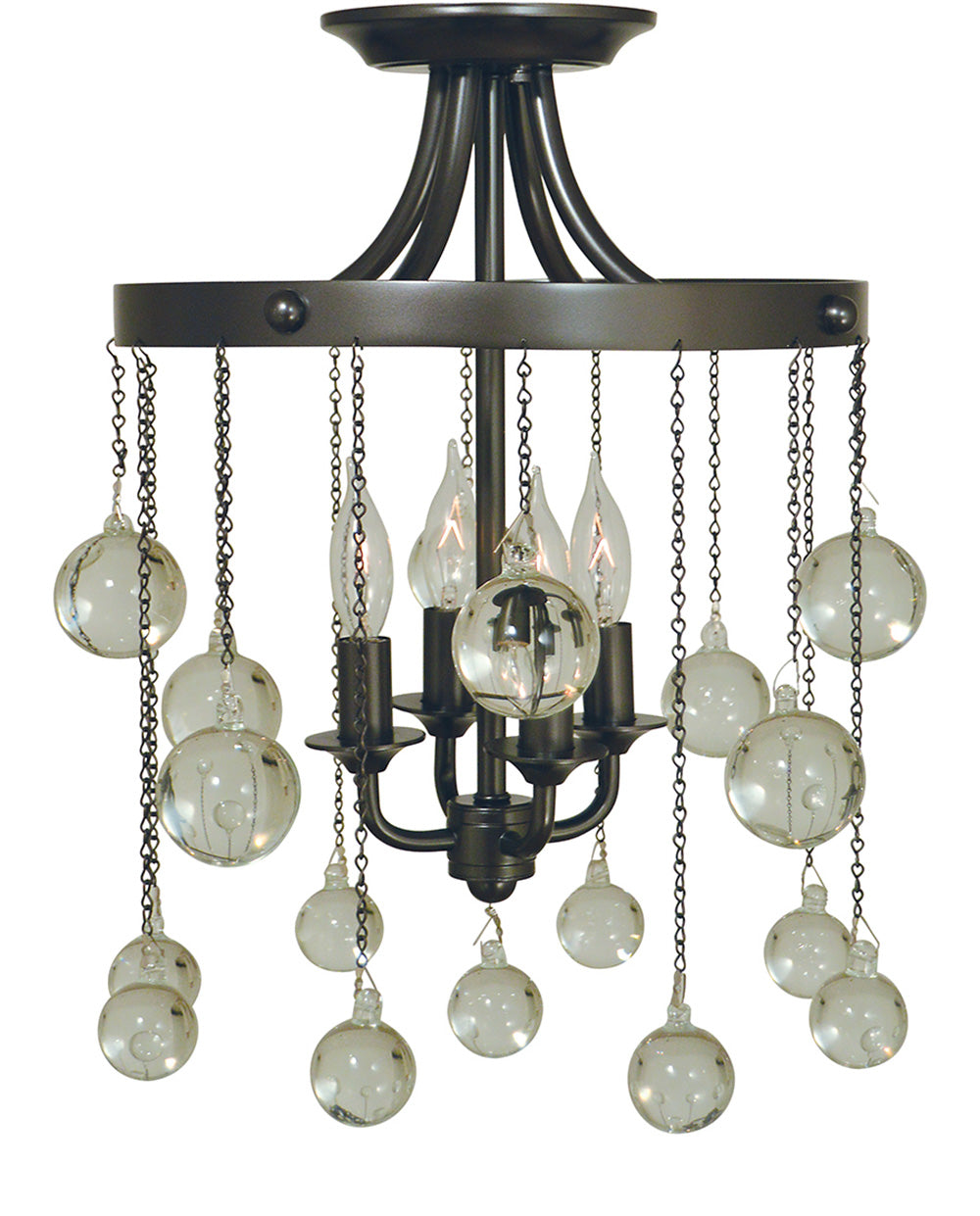Framburg 4-Light Mahogany Bronze Falling Stars Small Semi-Flush