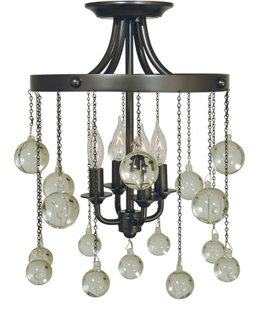 Framburg Falling Stars 4 - Light Mahogany Bronze Flush Mount 4762 MB