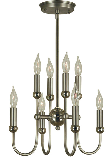 Framburg Nicole 8 - Light Satin Pewter with Polished Nickel Mini Chandelier 4794 SP/PN