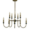 Framburg Nicole 10 - Light Antique Brass with Matte Black Dining Chandelier 4795 AB/MBLACK
