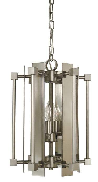 Framburg Louvre 4 - Light Satin Pewter with Polished Nickel Mini Chandelier 4804 SP/PN