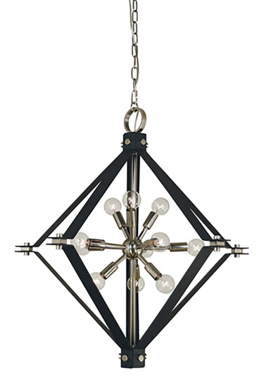 Framburg Axis 11 - Light Polished Nickelwith Matte Black Dining Chandelier 4818 PN/MBLACK