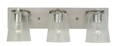 Framburg Mercer 3 - Light Satin Pewter with Polished Nickel Wall Sconce 4853 SP/PN/CS