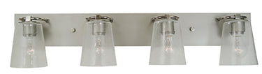 Framburg Mercer 4 - Light Satin Pewter with Polished Nickel Wall Sconce 4854 SP/PN/CS