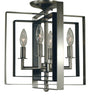 Framburg Symmetry 4 - Light Brushed Nickel with Matte Black Accents Flush Mount 4861 BN/MBLACK