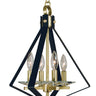 Framburg Ice 4 - Light Satin Brass with Matte Black Accents Mini Chandelier 4924 SB/MBLACK
