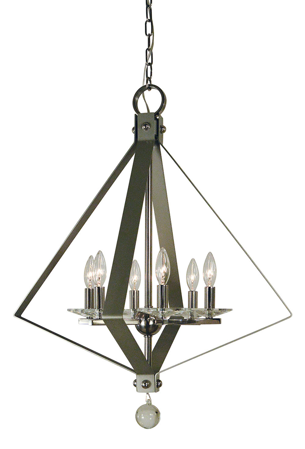 Framburg 6-Light Polished Nickel Satin Pewter Ice Chandelier
