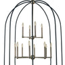 Framburg Boulevard 12 - Light Polished Nickel with Matte Black Accents Chandelier 4932 PN/MBLACK