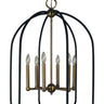 Framburg Boulevard 6 - Light Antique Brass with Matte Black Accents Chandelier 4936 AB/MBLACK