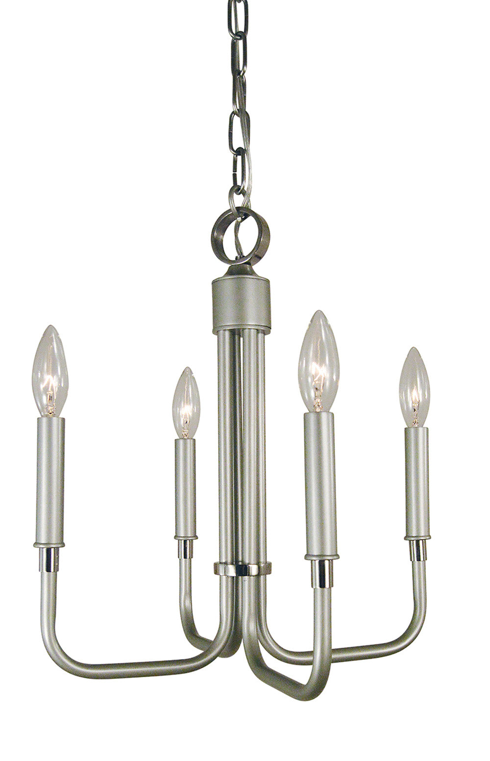 Framburg 4-Light Satin Pewter Polished Nickel Lara Mini Chandelier