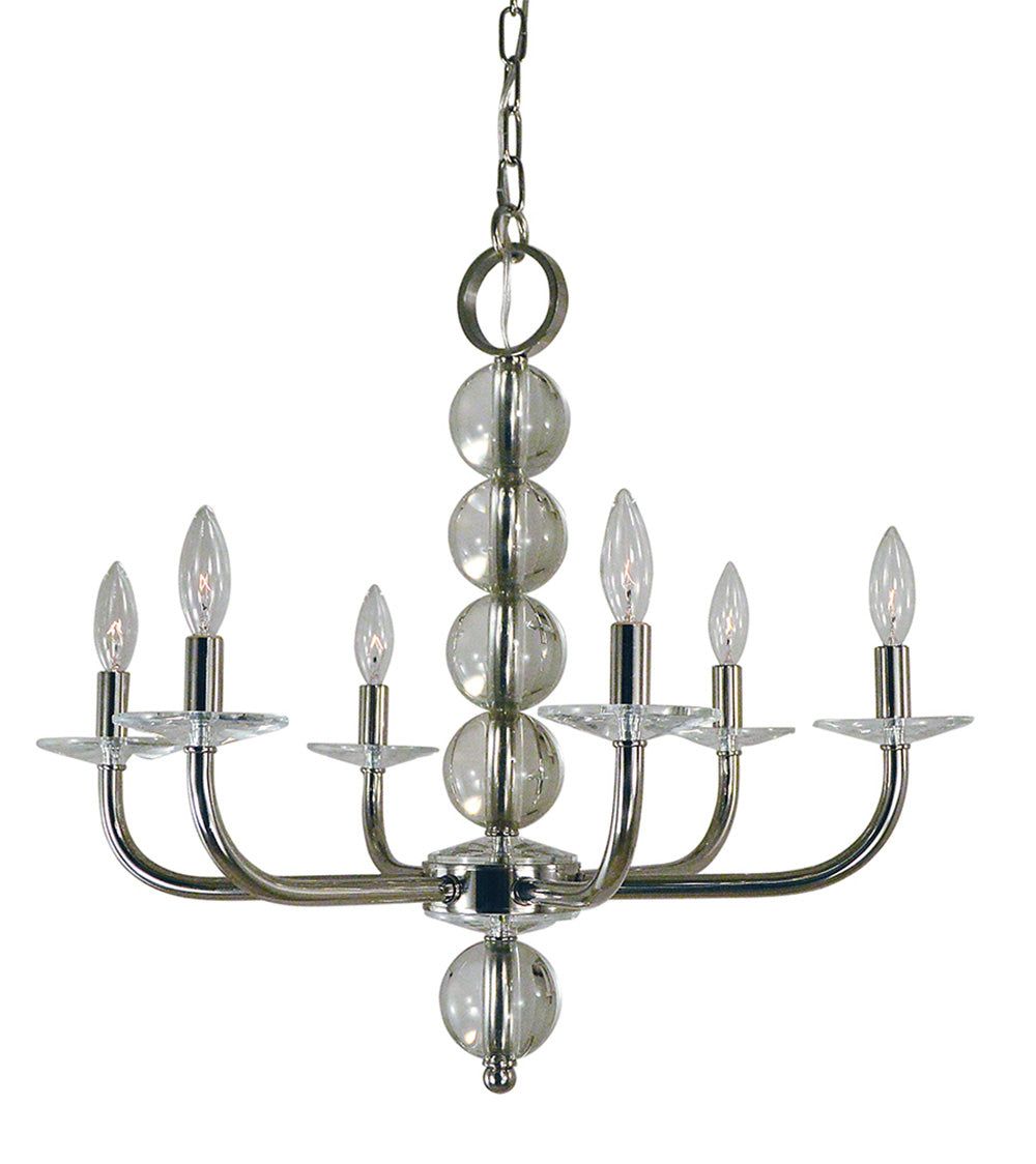 Framburg 6-Light Polished Nickel Glamour Chandelier