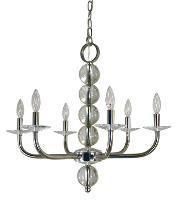 Framburg Glamour 6 - Light Polished Nickel Chandelier 4966 PN