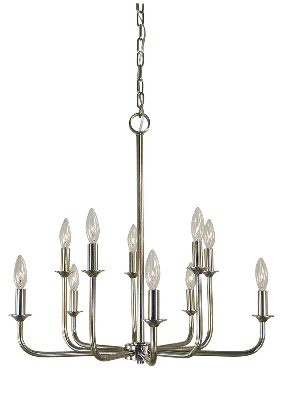 Framburg 10-Light Polished Nickel Boulevard Chandelier