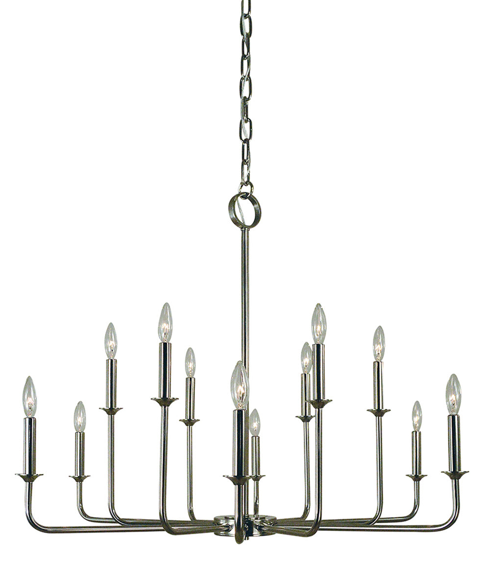 Framburg 12-Light Polished Nickel Boulevard Chandelier