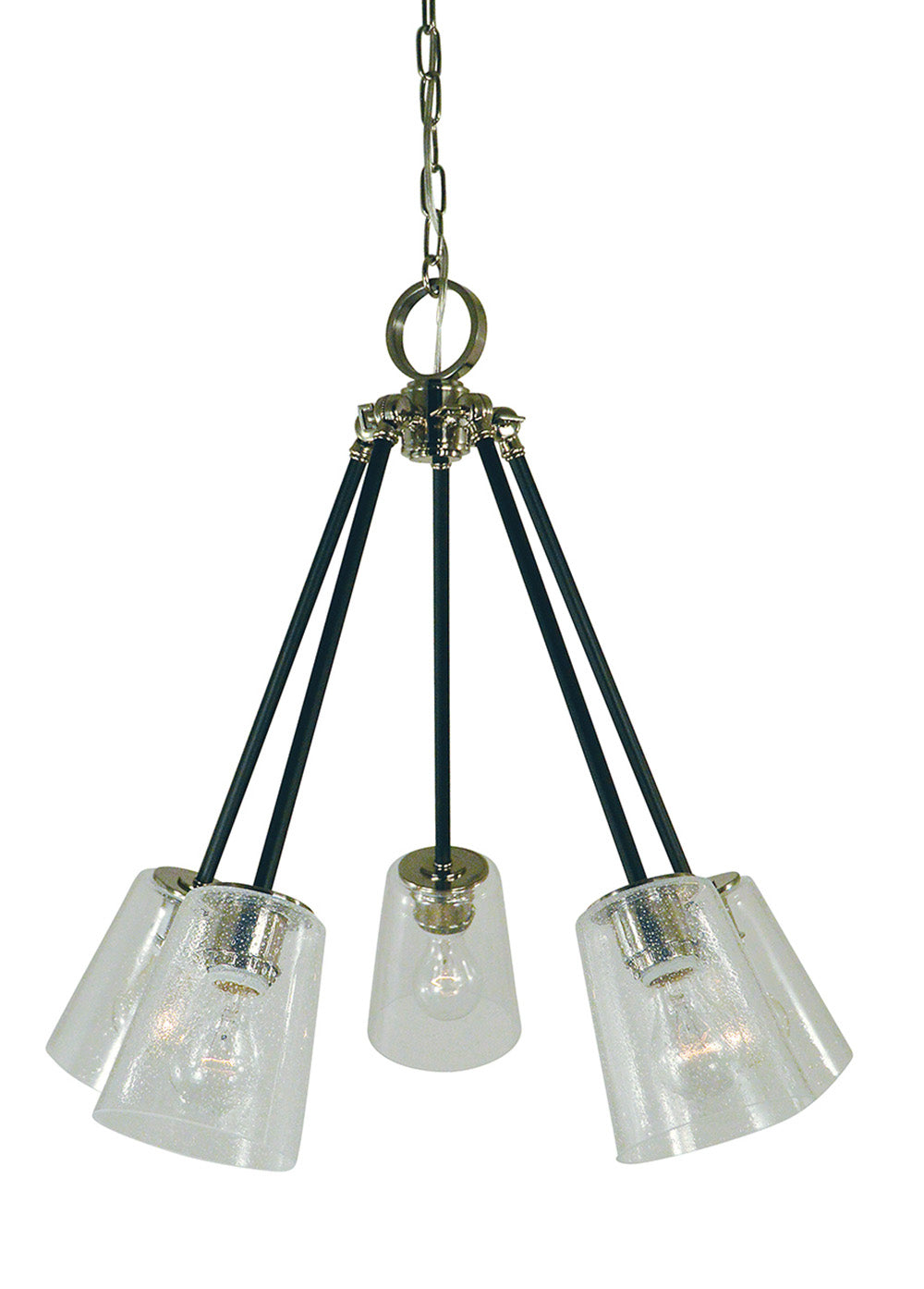 Framburg 5-Light Polished Nickel Matte Black Felix Chandelier
