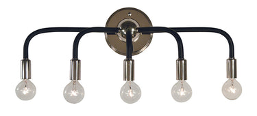 Framburg Candide 5 - Light Polished Nickel with Matte Black Accents Wall Sconce 5005 PN/MBLACK