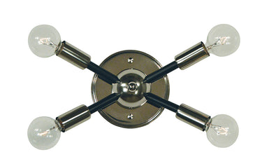 Framburg Simone 4 - Light Polished Nickel with Matte Black Accents Wall Sconce 5014 PN/MBLACK