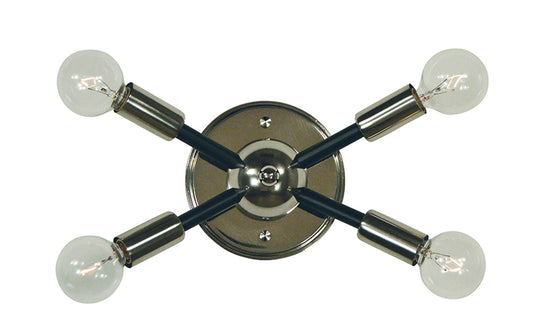Framburg Simone 4 - Light Polished Nickel with Matte Black Accents Wall Sconce 5014 PN/MBLACK