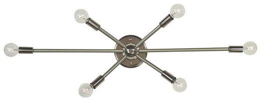 Framburg Simone 6 - Light Polished Nickel with Satin Pewter Accents Wall Sconce 5016 PN/SP