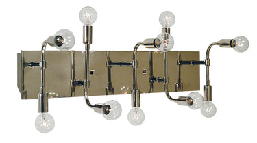 Framburg Fusion 10 - Light Polished Nickel with Matte Black Accents Wall Sconce 5019 PN/MBLACK